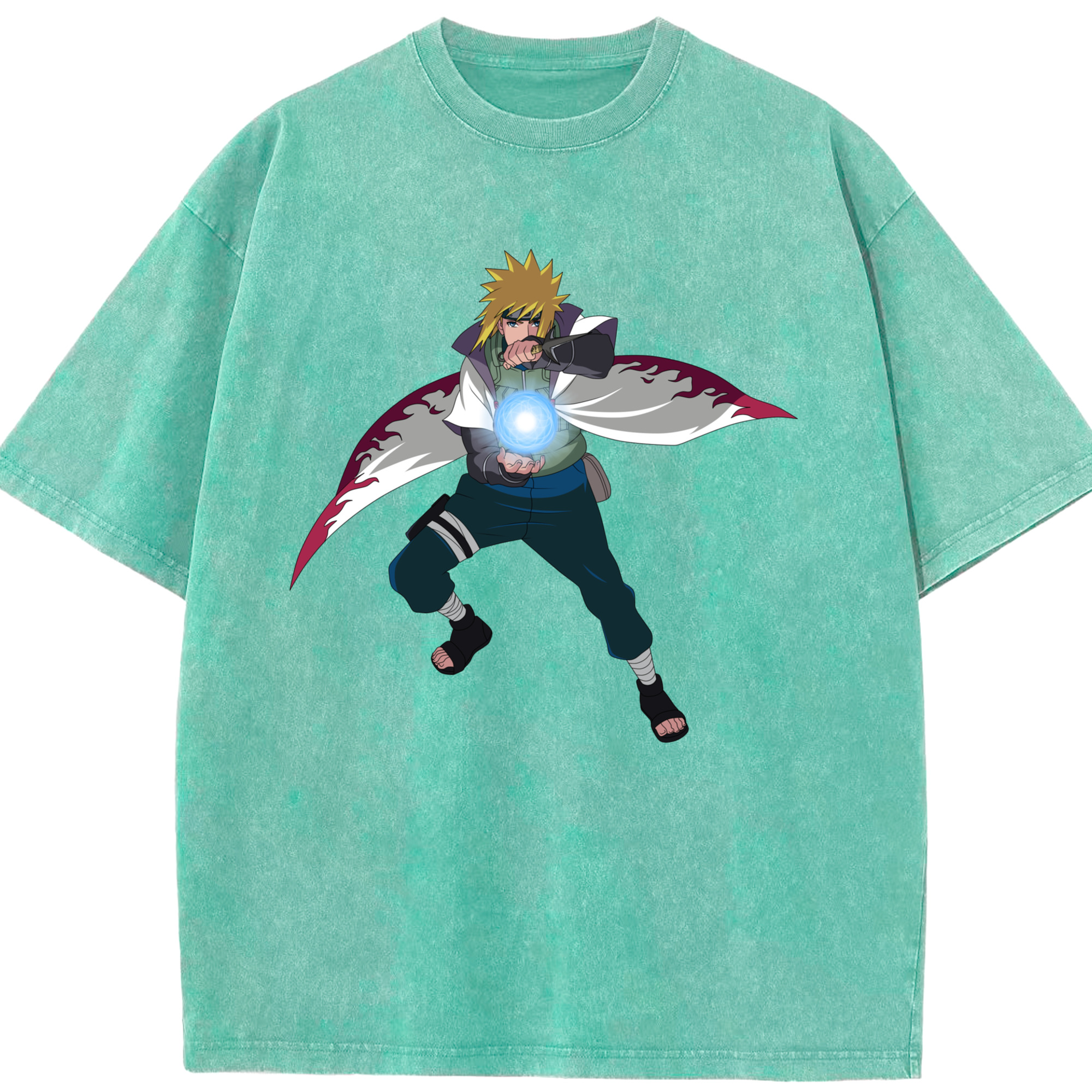 （画像用） NARUTO -ナルト- 波風 ミナト Namikaze Minato 綿100% ヴィンテージ風 半袖Tシャツ（フロントプリント）